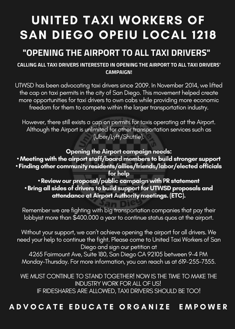 “Opening the Airport to all Taxi Drivers”